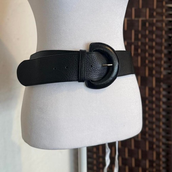 Flavio Castellani Accessories - Flavio Castellani Wide Black Leather Belt Made in Italy